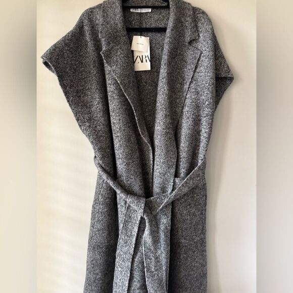 ZARA FLECKED 100% WOOL VEST Size M - Picture 7 of 15